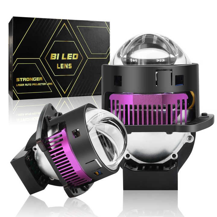 High Power Bi Led 3 Inch 140W 20000lm White Color Lamp With Cooling Fan H4 Projectors Led Headlights Laser Bi Led Projector Lens